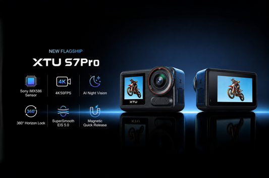 XTU S7 Pro | Dual-Screen Action Camera: 4K 50fps, 5.0 Super Stabilization & AI Night Vision