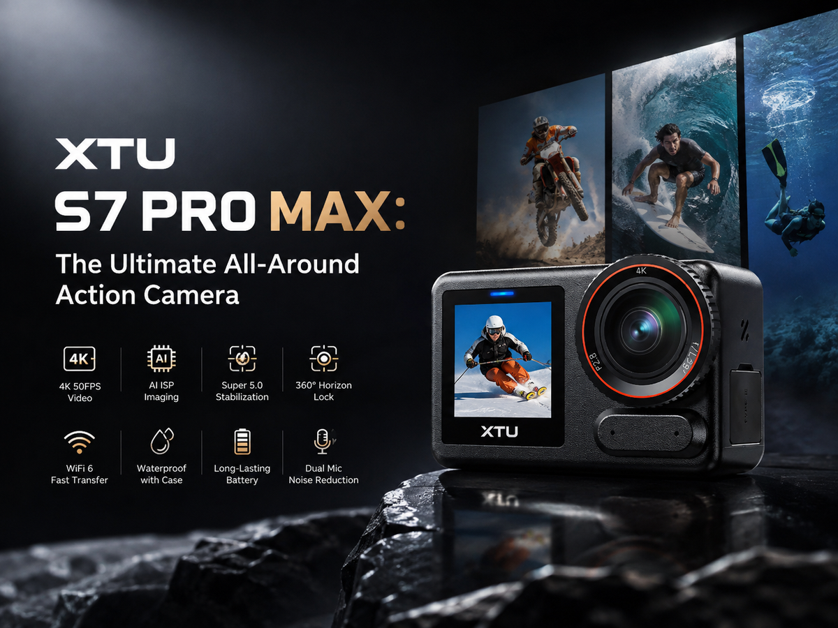 XTU Launches S7 Pro Max: A New 4K Action Camera with 1/1.28" RYYB Sensor & 14-Stop Dynamic Range