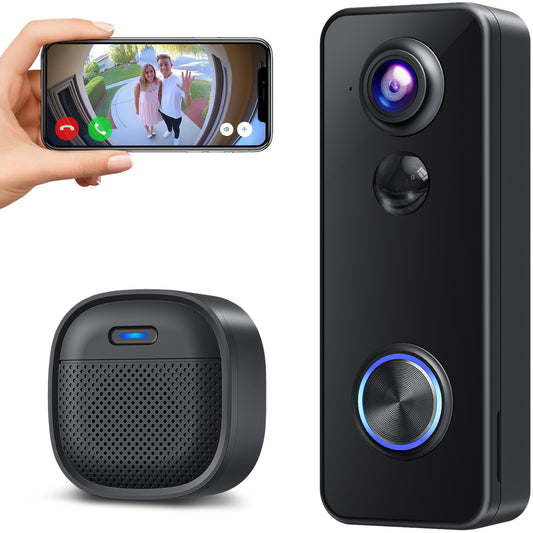XTU J9 Plus  180° Head-to-Toe View Doorbell, Two-Way Talk, Local & Cloud Storage, Alexa & Google Home Compatible