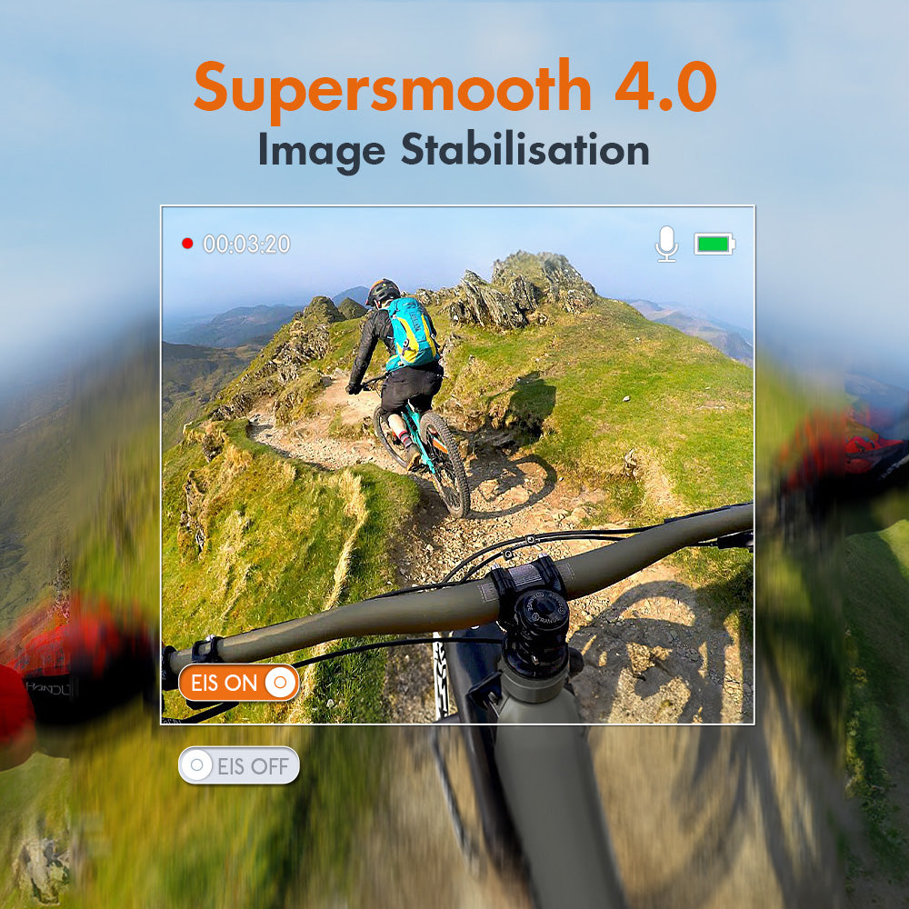 Caméra d'action XTU S6 4K30fps avec stabilisation d'image et carte SD 64G
