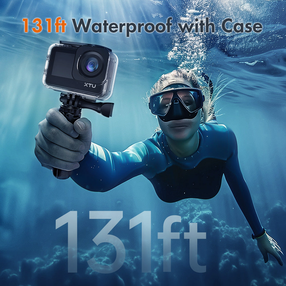 Caméra d'action XTU S6 4K30fps avec stabilisation d'image et carte SD 64G