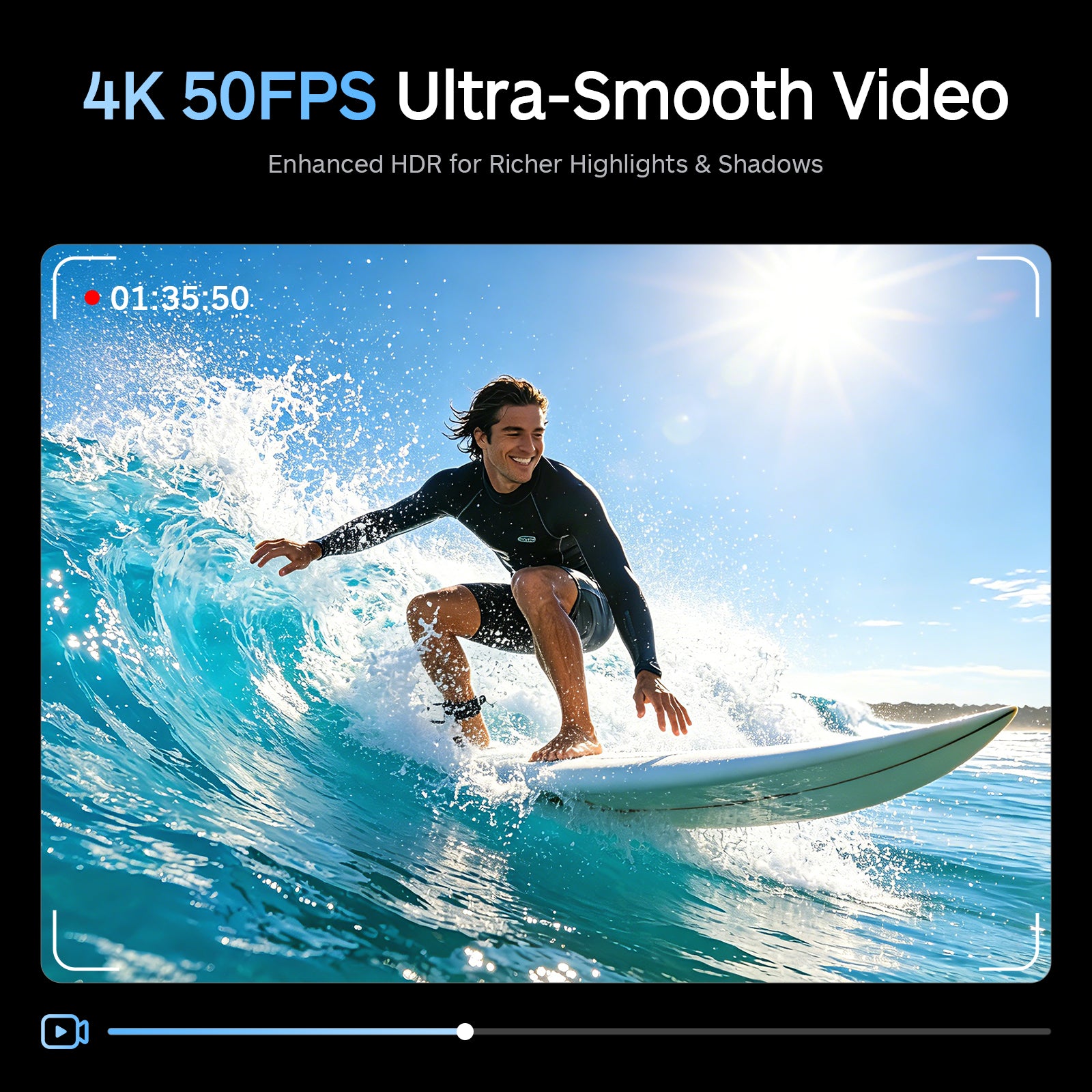 XTU S7 Pro 4K Action Camera | 50FPS, AI ISP, Super 5.0 Stabilization, Wi-Fi 6 & 360° Horizon Lock