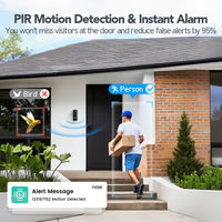 XTU J9 Plus 2K Wireless Video Doorbell Camera | Battery-Powered Smart Doorbell with Two-Way Audio & 180° Head-to-Toe View