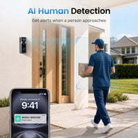 XTU J11 3K 5MP Doorbell Camera Wireless, No Monthly Fee, Smart Chime Base