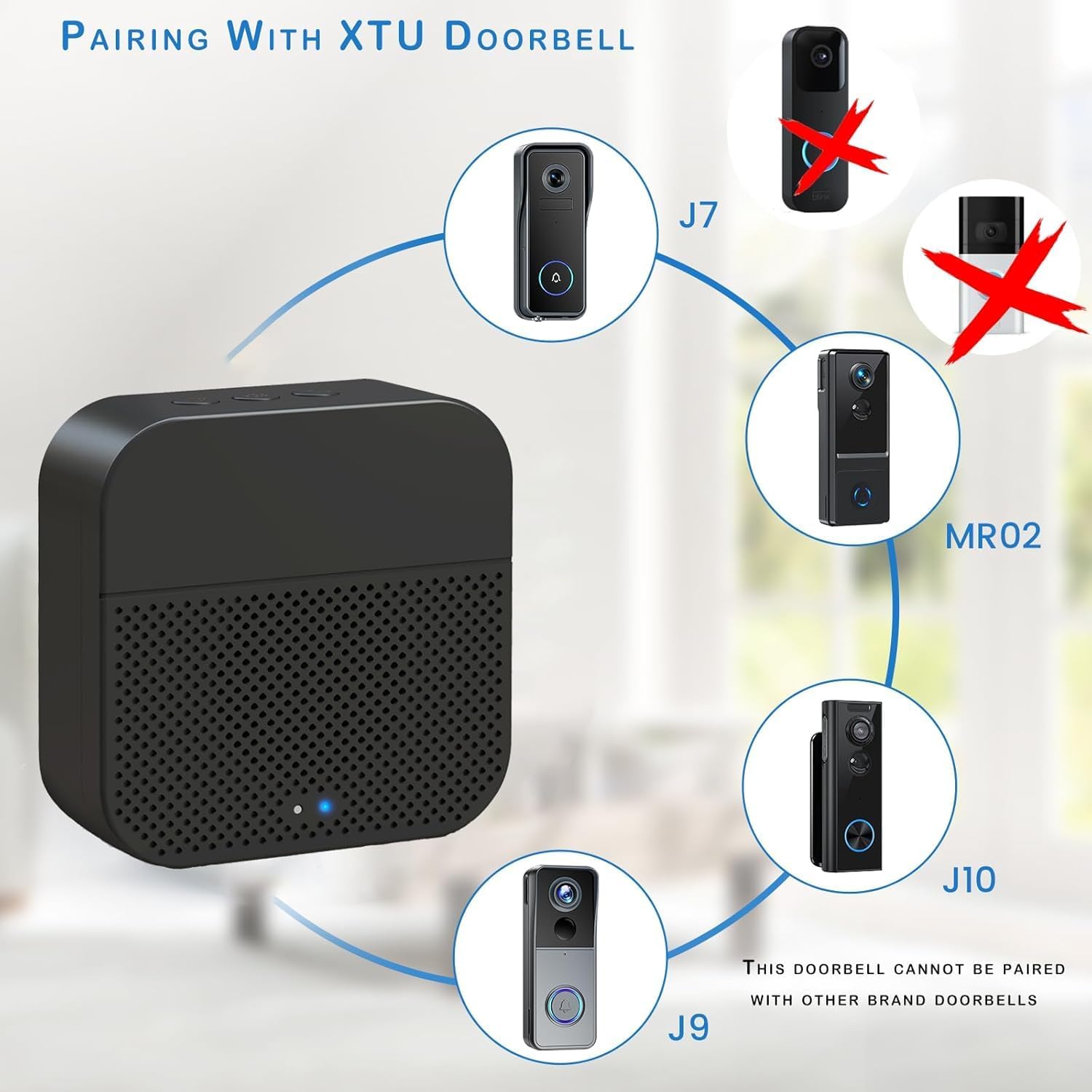 XTU Wireless Doorbell Chime for J7, J9, J9 Plus & J10 Video Doorbells