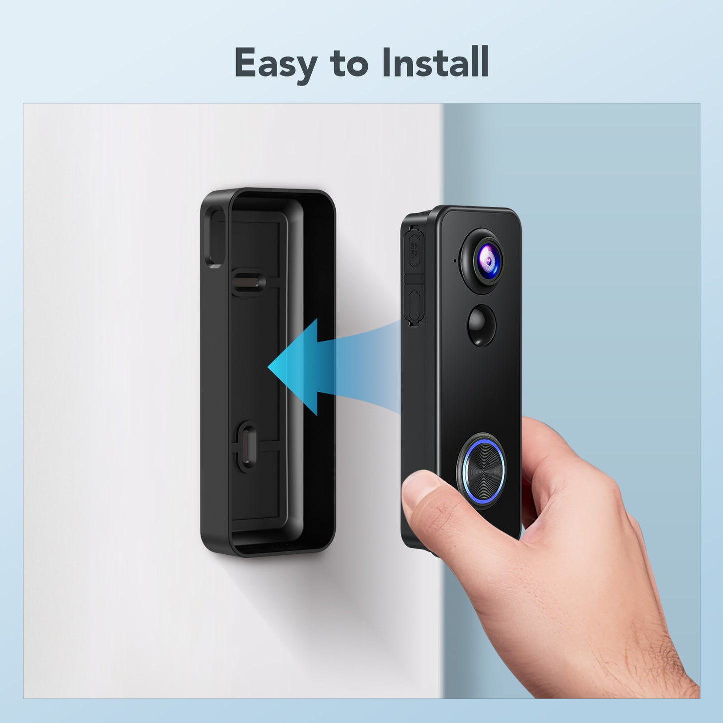 XTU J9 Plus  180° Head-to-Toe View Doorbell, Two-Way Talk, Local & Cloud Storage, Alexa & Google Home Compatible