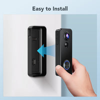 XTU J9 Plus 2K Wireless Video Doorbell Camera | Battery-Powered Smart Doorbell with Two-Way Audio & 180° Head-to-Toe View