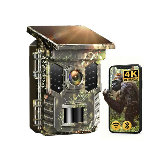 XTU Solar Trail Camera WiFi & Bluetooth, 64MP 4K Game Camera with Night Vision, 0.2s Trigger & Low-Glow IR Night Vision