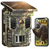 XTU Solar Trail Camera WiFi & Bluetooth, 64MP 4K Game Camera with Night Vision, 0.2s Trigger & Low-Glow IR Night Vision