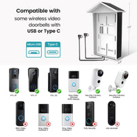 XTU Solar Charger for Wireless Video Doorbells | Weatherproof Solar Panel