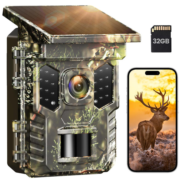 XTU SV-TCQSW 4K 64MP Waterproof IP66 Solar WiFi Bluetooth Trail Camera